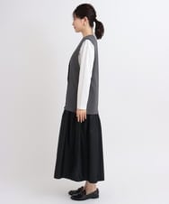 ZMEGB40150 al'aise modulation(アレーズモジュレーション) 【日本製】異素材ジョイントワンピース ダークグレー