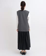 ZMEGB40150 al'aise modulation(アレーズモジュレーション) 【日本製】異素材ジョイントワンピース ダークグレー