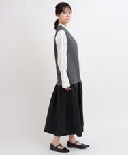 ZMEGB40150 al'aise modulation(アレーズモジュレーション) 【日本製】異素材ジョイントワンピース ダークグレー