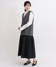 ZMEGB40150 al'aise modulation(アレーズモジュレーション) 【日本製】異素材ジョイントワンピース ダークグレー