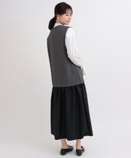 ZMEGB40150 al'aise modulation(アレーズモジュレーション) 【日本製】異素材ジョイントワンピース ダークグレー