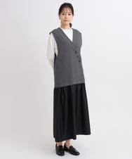 ZMEGB40150 al'aise modulation(アレーズモジュレーション) 【日本製】異素材ジョイントワンピース ダークグレー