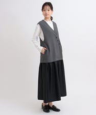 ZMEGB40150 al'aise modulation(アレーズモジュレーション) 【日本製】異素材ジョイントワンピース ダークグレー