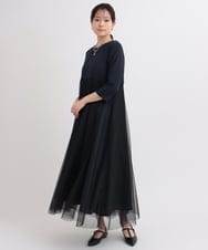 ZMEGB60160 al'aise modulation(アレーズモジュレーション) ドットチュール切り替えワンピース ネイビー