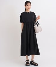 ZMEGB61120 al'aise modulation(アレーズモジュレーション) 切り替えラウンドショルダーワンピース ブラック