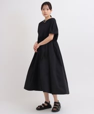 ZMEGB61120 al'aise modulation(アレーズモジュレーション) 切り替えラウンドショルダーワンピース ブラック