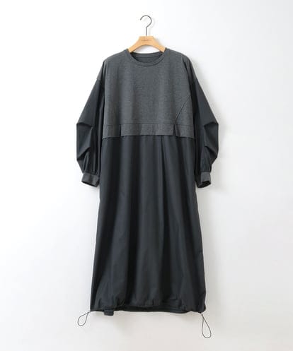 ZMEGE10169 al'aise modulation 【洗える】異素材ドッキングデザインワンピース