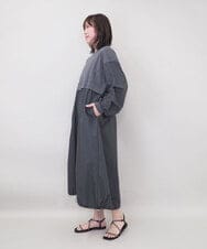 ZMEGE10169 al'aise modulation(アレーズモジュレーション) 【洗える】異素材ドッキングデザインワンピース ダークグレー