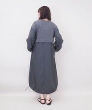 ZMEGE10169 al'aise modulation(アレーズモジュレーション) 【洗える】異素材ドッキングデザインワンピース ダークグレー