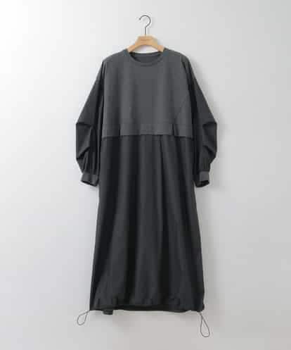 ZMEGE10169 al'aise modulation 【洗える】異素材ドッキングデザインワンピース