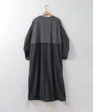ZMEGE10169 al'aise modulation(アレーズモジュレーション) 【洗える】異素材ドッキングデザインワンピース ダークグレー