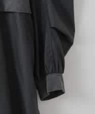 ZMEGE10169 al'aise modulation(アレーズモジュレーション) 【洗える】異素材ドッキングデザインワンピース ダークグレー