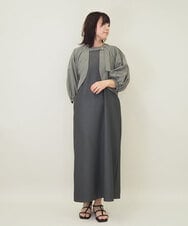 ZMEGE11150 al'aise modulation(アレーズモジュレーション) ボリュームギャザーボレロ×プリーツワンピース ダークグレー