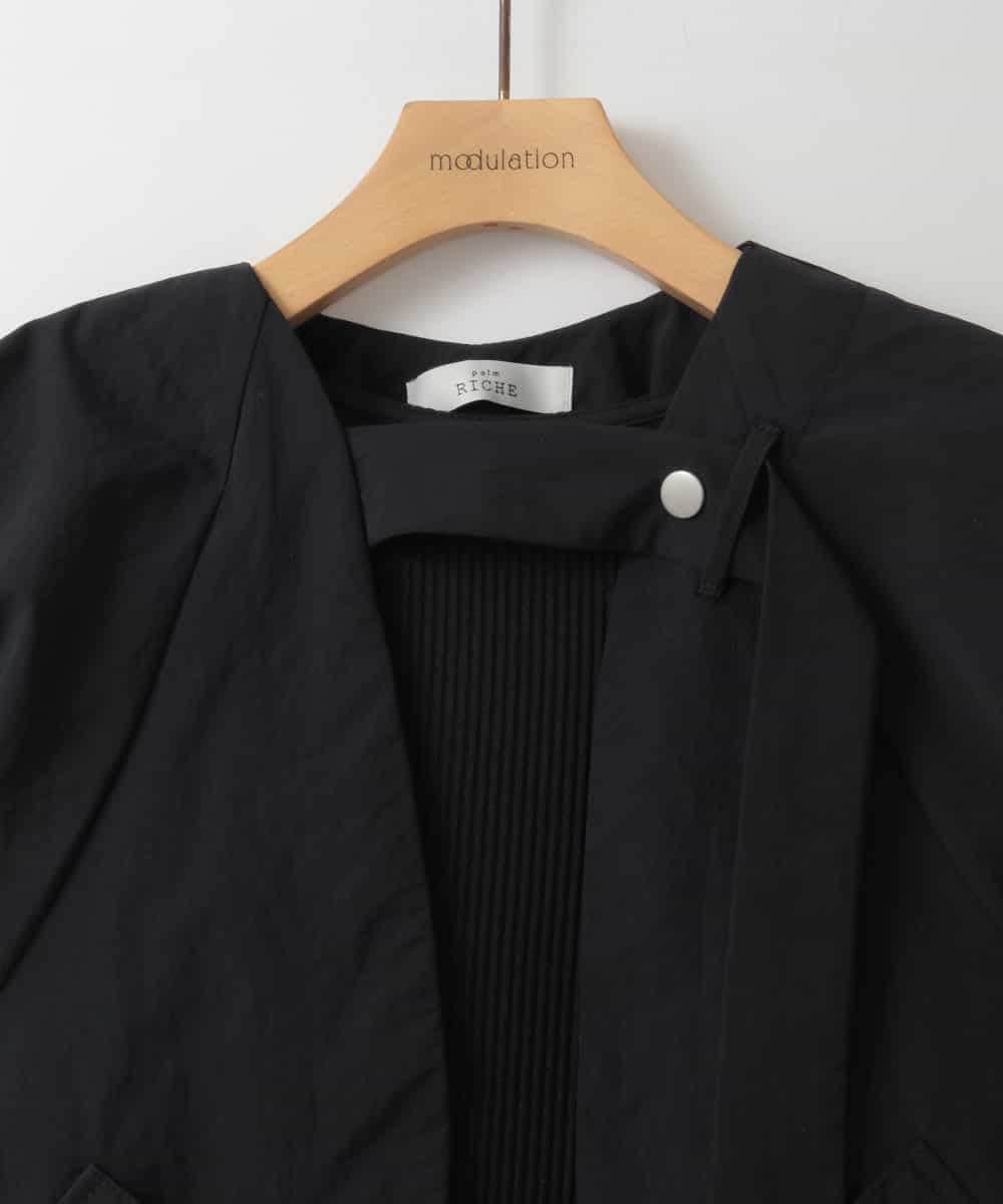 ZMEGE11150 al'aise modulation(アレーズモジュレーション) ボリュームギャザーボレロ×プリーツワンピース ブラック