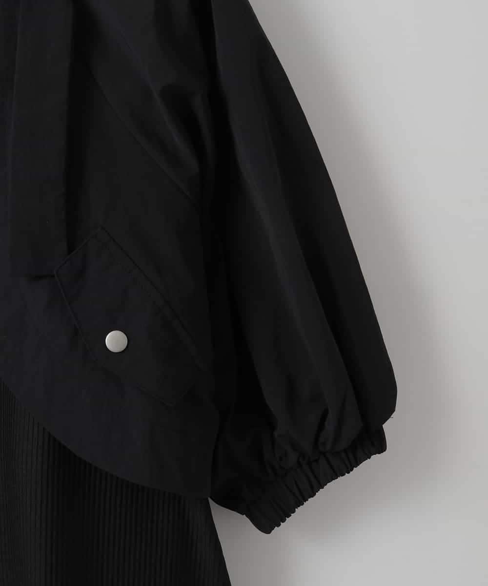 ZMEGE11150 al'aise modulation(アレーズモジュレーション) ボリュームギャザーボレロ×プリーツワンピース ブラック