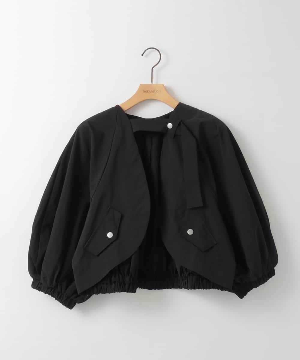 ZMEGE11150 al'aise modulation(アレーズモジュレーション) ボリュームギャザーボレロ×プリーツワンピース ブラック