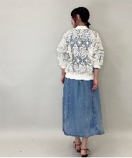 ZMEGE12190 al'aise modulation(アレーズモジュレーション) デニムライクサイドギャザーワンピース ブルー