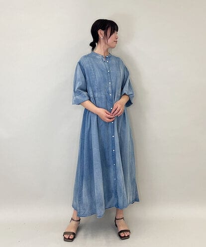 ZMEGE12190 al'aise modulation デニムライクサイドギャザーワンピース