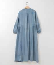 ZMEGE12190 al'aise modulation(アレーズモジュレーション) デニムライクサイドギャザーワンピース ブルー