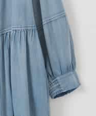 ZMEGE12190 al'aise modulation(アレーズモジュレーション) デニムライクサイドギャザーワンピース ブルー