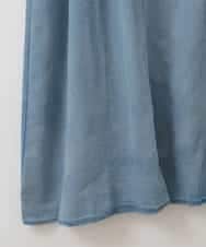 ZMEGE12190 al'aise modulation(アレーズモジュレーション) デニムライクサイドギャザーワンピース ブルー