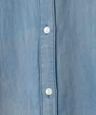 ZMEGE12190 al'aise modulation(アレーズモジュレーション) デニムライクサイドギャザーワンピース ブルー