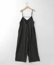 ZMEGE14145 al'aise modulation(アレーズモジュレーション) スクエアドットキャミソールサロペット ブラック