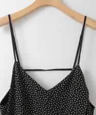 ZMEGE14145 al'aise modulation(アレーズモジュレーション) スクエアドットキャミソールサロペット ブラック