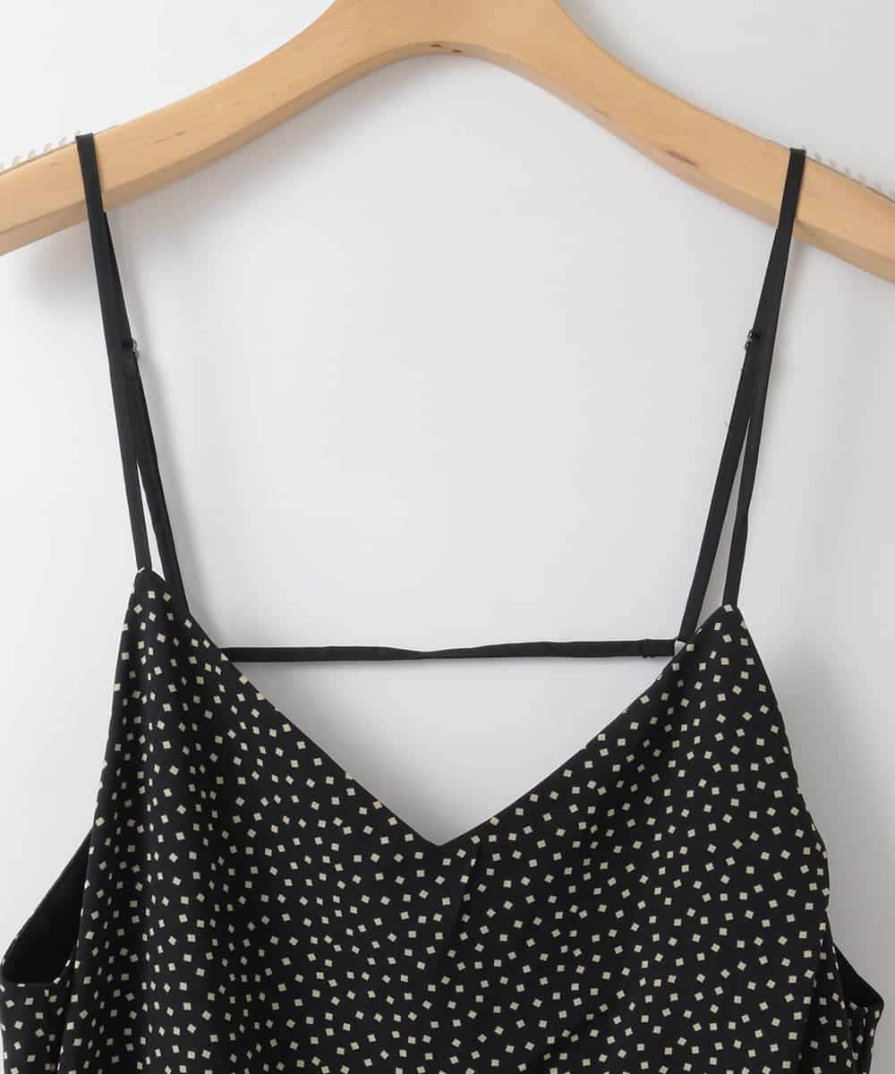 ZMEGE14145 al'aise modulation(アレーズモジュレーション) スクエアドットキャミソールサロペット ブラック