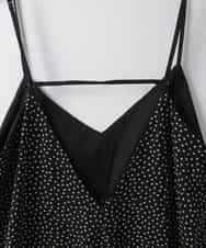 ZMEGE14145 al'aise modulation(アレーズモジュレーション) スクエアドットキャミソールサロペット ブラック