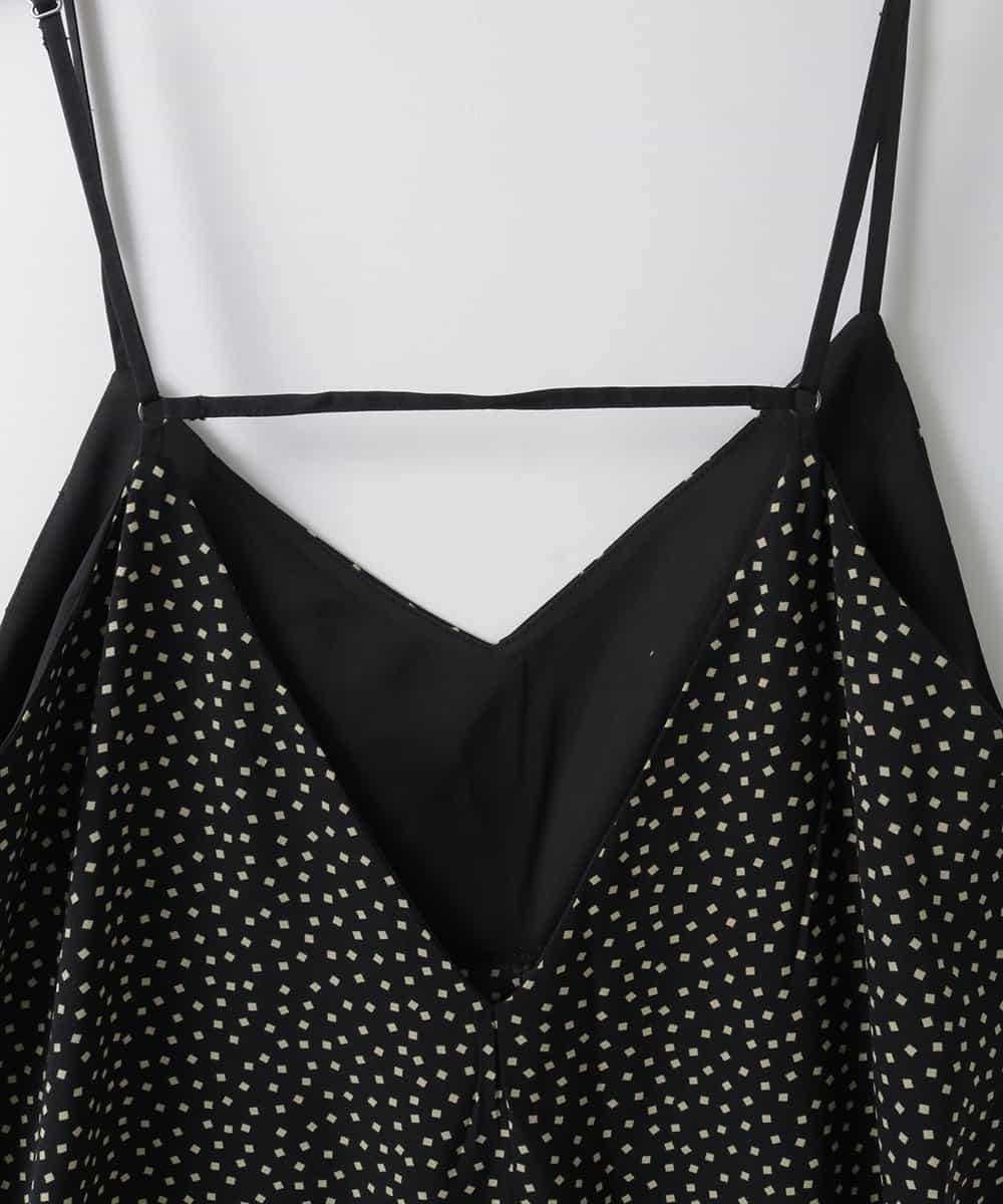 ZMEGE14145 al'aise modulation(アレーズモジュレーション) スクエアドットキャミソールサロペット ブラック