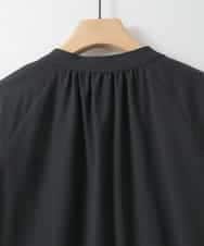 ZMEGE15120 al'aise modulation(アレーズモジュレーション) 【洗える/UV】パフスリーブスキッパーネックワンピース ブラック