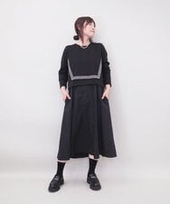 ZMEGE17150 al'aise modulation(アレーズモジュレーション) 異素材コンビデザインワンピース ブラック