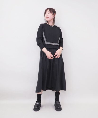 ZMEGE17150  異素材コンビデザインワンピース