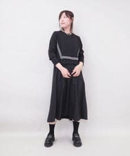 ZMEGE17150 al'aise modulation(アレーズモジュレーション) 異素材コンビデザインワンピース ブラック