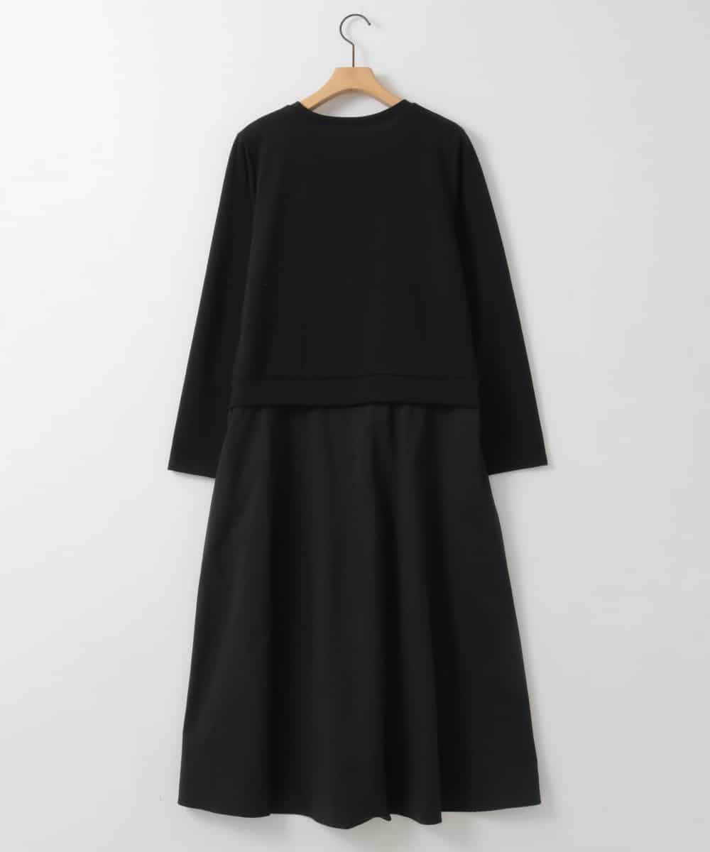 ZMEGE17150 al'aise modulation(アレーズモジュレーション) 異素材コンビデザインワンピース ブラック