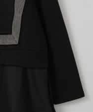 ZMEGE17150 al'aise modulation(アレーズモジュレーション) 異素材コンビデザインワンピース ブラック