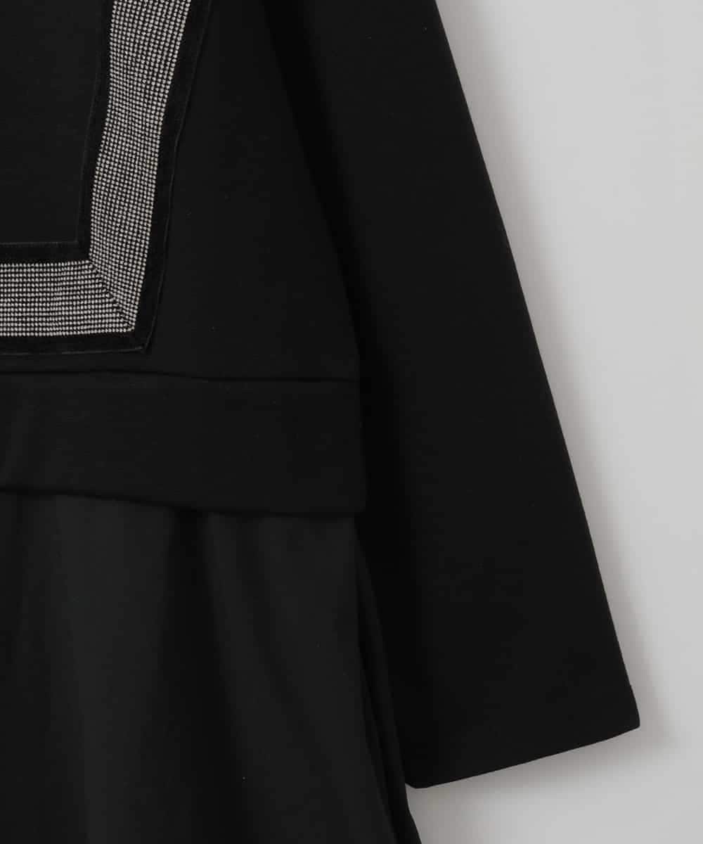 ZMEGE17150 al'aise modulation(アレーズモジュレーション) 異素材コンビデザインワンピース ブラック