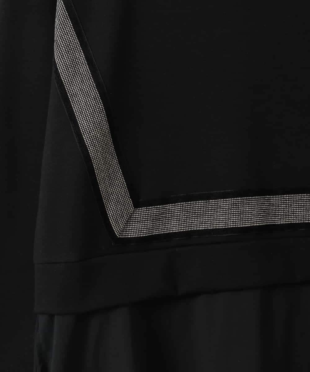 ZMEGE17150 al'aise modulation(アレーズモジュレーション) 異素材コンビデザインワンピース ブラック