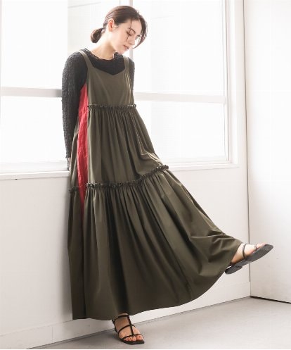 ZMEGE19190 al'aise modulation サイドラインティアードジャンパースカート