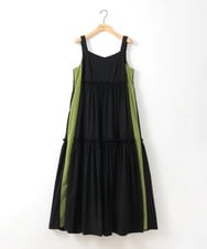 ZMEGE19190 al'aise modulation(アレーズモジュレーション) サイドラインティアードジャンパースカート ブラック