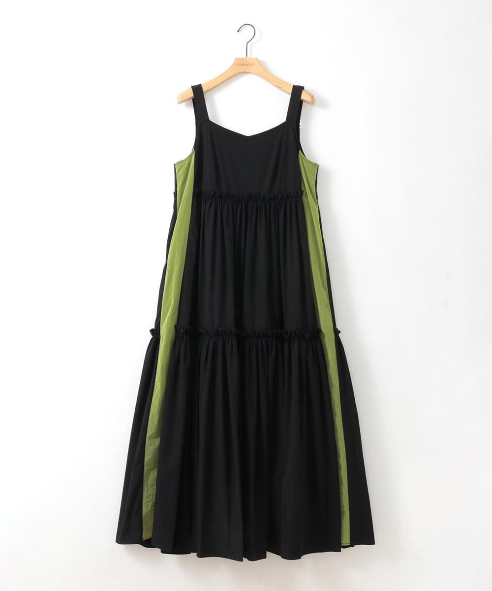 ZMEGE19190 al'aise modulation(アレーズモジュレーション) サイドラインティアードジャンパースカート ブラック