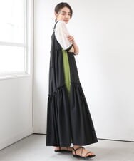 ZMEGE19190 al'aise modulation(アレーズモジュレーション) サイドラインティアードジャンパースカート ブラック