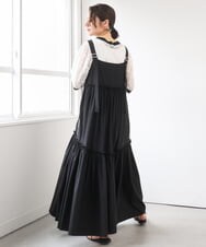 ZMEGE19190 al'aise modulation(アレーズモジュレーション) サイドラインティアードジャンパースカート ブラック