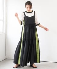 ZMEGE19190 al'aise modulation(アレーズモジュレーション) サイドラインティアードジャンパースカート ブラック