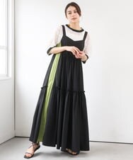 ZMEGE19190 al'aise modulation(アレーズモジュレーション) サイドラインティアードジャンパースカート ブラック