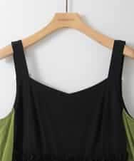 ZMEGE19190 al'aise modulation(アレーズモジュレーション) サイドラインティアードジャンパースカート ブラック