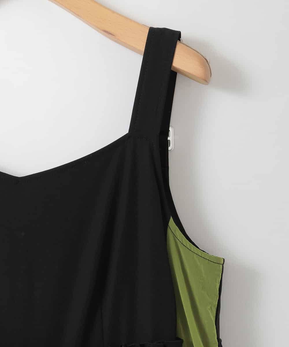 ZMEGE19190 al'aise modulation(アレーズモジュレーション) サイドラインティアードジャンパースカート ブラック