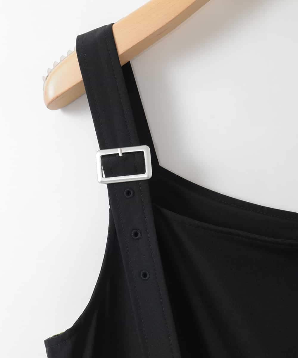 ZMEGE19190 al'aise modulation(アレーズモジュレーション) サイドラインティアードジャンパースカート ブラック