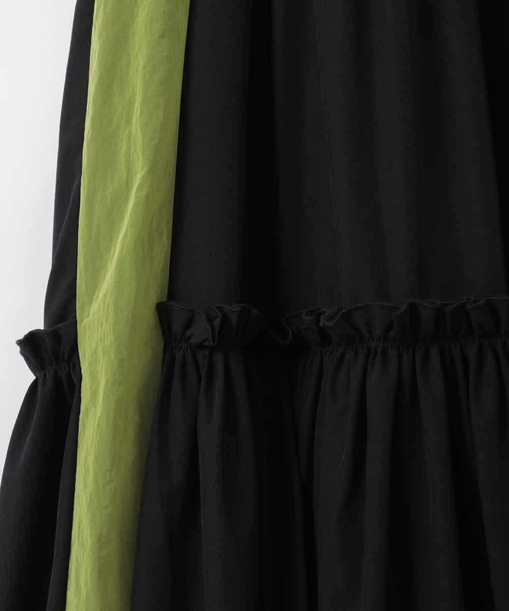 ZMEGE19190 al'aise modulation(アレーズモジュレーション) サイドラインティアードジャンパースカート ブラック